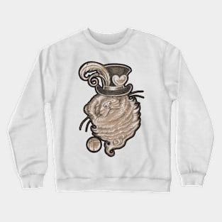 Ferret In A Top Hat - Black Outlined Version Crewneck Sweatshirt